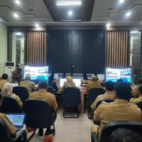 Kegiatan Evaluasi Smart City Tahap I Tahun 2024. Tema kegiatan Transformasi Digital dan Teknologi Informasi menuju Indonesia Emas.